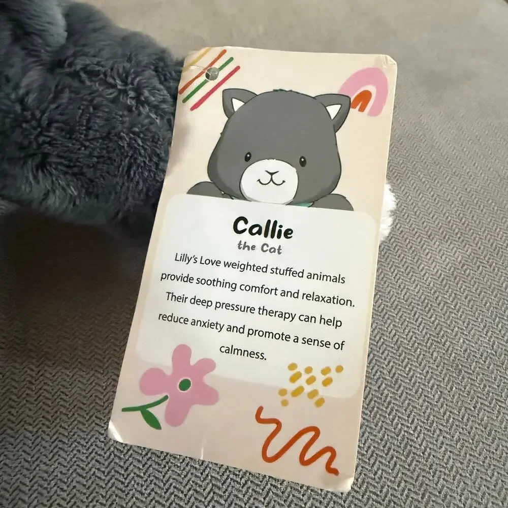 Lilly’s Love Callie the Cat Weighted Plush Gray 10